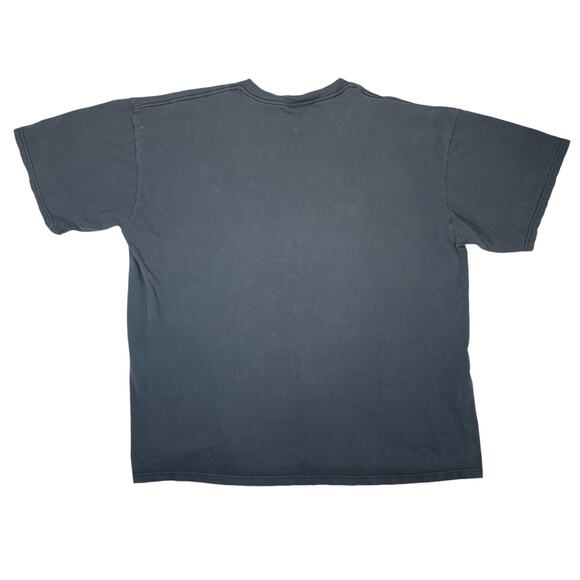 VTG 90s NIKE Mens XL Black Blue Logo Center Swoosh Faded Grunge USA - Picture 2 of 4